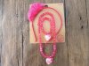 1Set Pink Princess Girl Necklace Bracelet and Hair Band Set