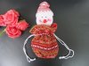 1Pc Red Christmas Snowman Drawstring Candy Treat Bags for Kids