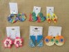 12Pairs Heart Floral Round Etc Shape Ladies Clay Fashion Earring