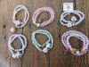 6Pcs Gemstone Beaded Bracelets with Charms Assorted